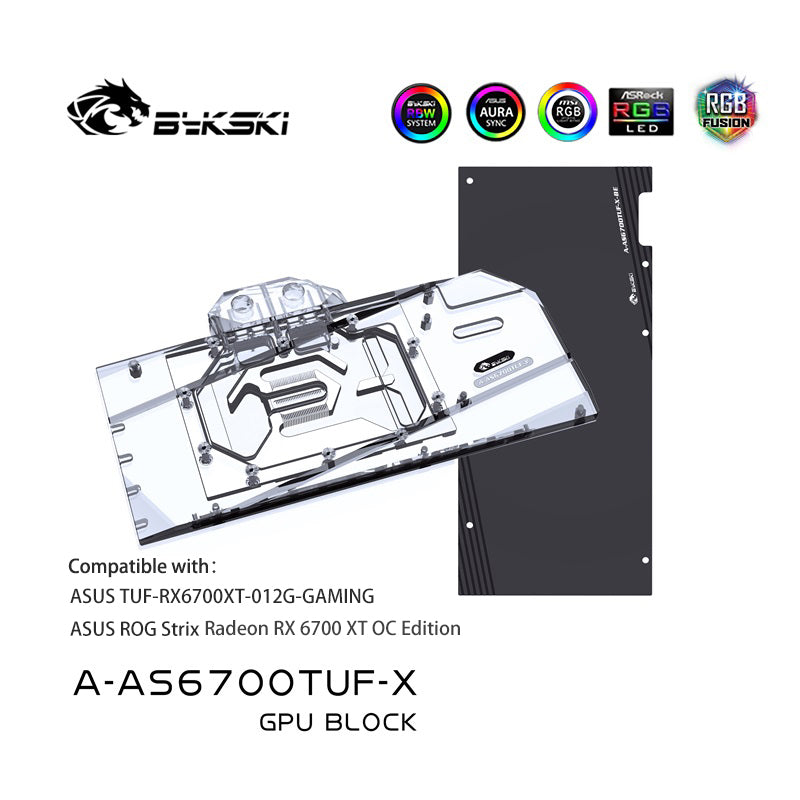 Bykski GPU Block For ASUS ROG STRIX Radeon RX6700XT OC Edition