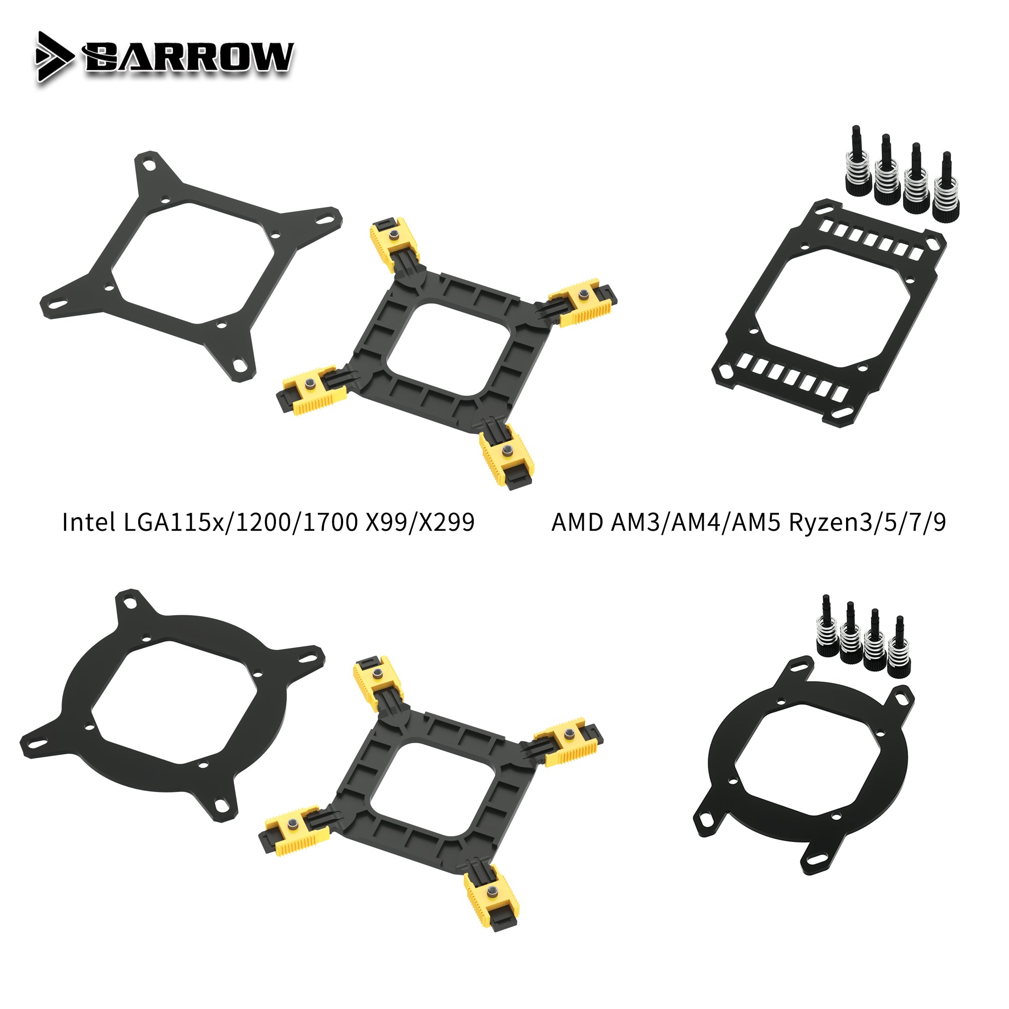 Barrow CPU Block Replacement Bracket For Barrow's Energy(round) /  Simple(square) Series CPU Block, Intel LGA115x/1200/1700 X99/X299 AMD  AM3/AM4/AM5