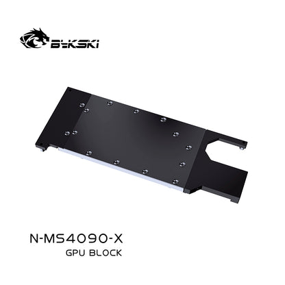 Bykski GPU Water Block For MSI RTX 4090, High Heat Resistance Material POM + Full Metal Construction With Backplate PC Water Cooling Cooler, N-MS4090-X