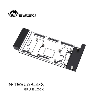 Bykski GPU Block For NVIDIA TESLA L4, High Heat Resistance Material POM + Full Metal Construction, Full Cover GPU Water Cooling Cooler Radiator Block, N-TESLA-L4-X