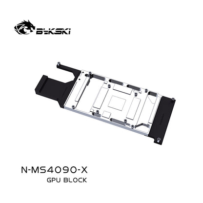 Bykski GPU Water Block For MSI RTX 4090, High Heat Resistance Material POM + Full Metal Construction With Backplate PC Water Cooling Cooler, N-MS4090-X