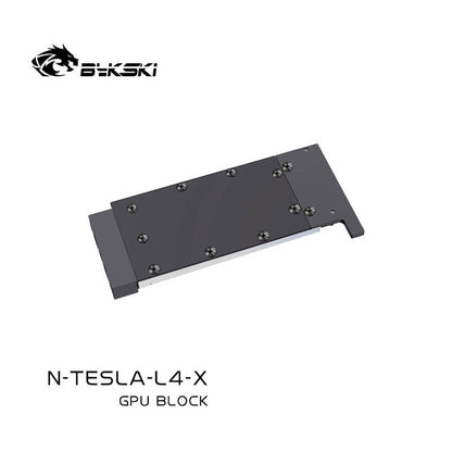 Bykski GPU Block For NVIDIA TESLA L4, High Heat Resistance Material POM + Full Metal Construction, Full Cover GPU Water Cooling Cooler Radiator Block, N-TESLA-L4-X