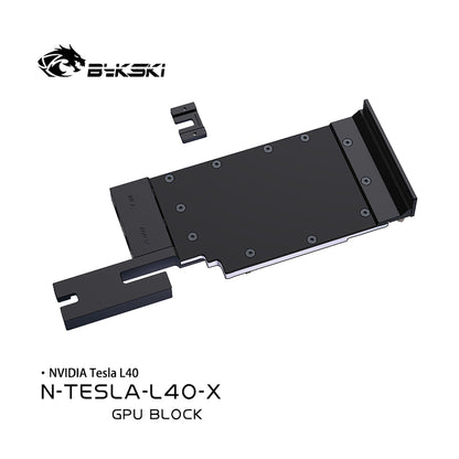 Bykski GPU Block For NVIDIA TESLA L40, High Heat Resistance Material POM + Full Metal Construction, Full Cover GPU Water Cooling Cooler Radiator Block, N-TESLA-L40-X