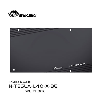 Bykski GPU Block For NVIDIA TESLA L40, High Heat Resistance Material POM + Full Metal Construction, Full Cover GPU Water Cooling Cooler Radiator Block, N-TESLA-L40-X