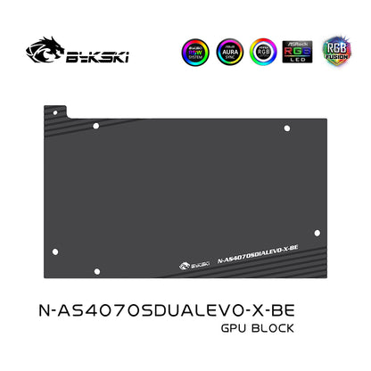 Bykski GPU Water Block For ASUS RTX 4070 SUPER EVO, Full Cover With Backplate PC Water Cooling Cooler, N-AS4070SDUALEVO-X