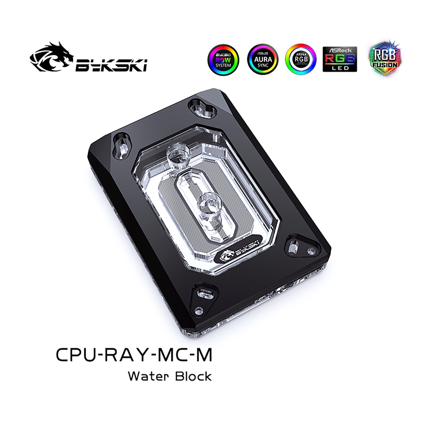 Bykski CPU Cooler Water Cooling Block pour AMD Acrylique RGB CPU Cooler Micro Waterway Liquid Cooling System, CPU-RAY-MK-M