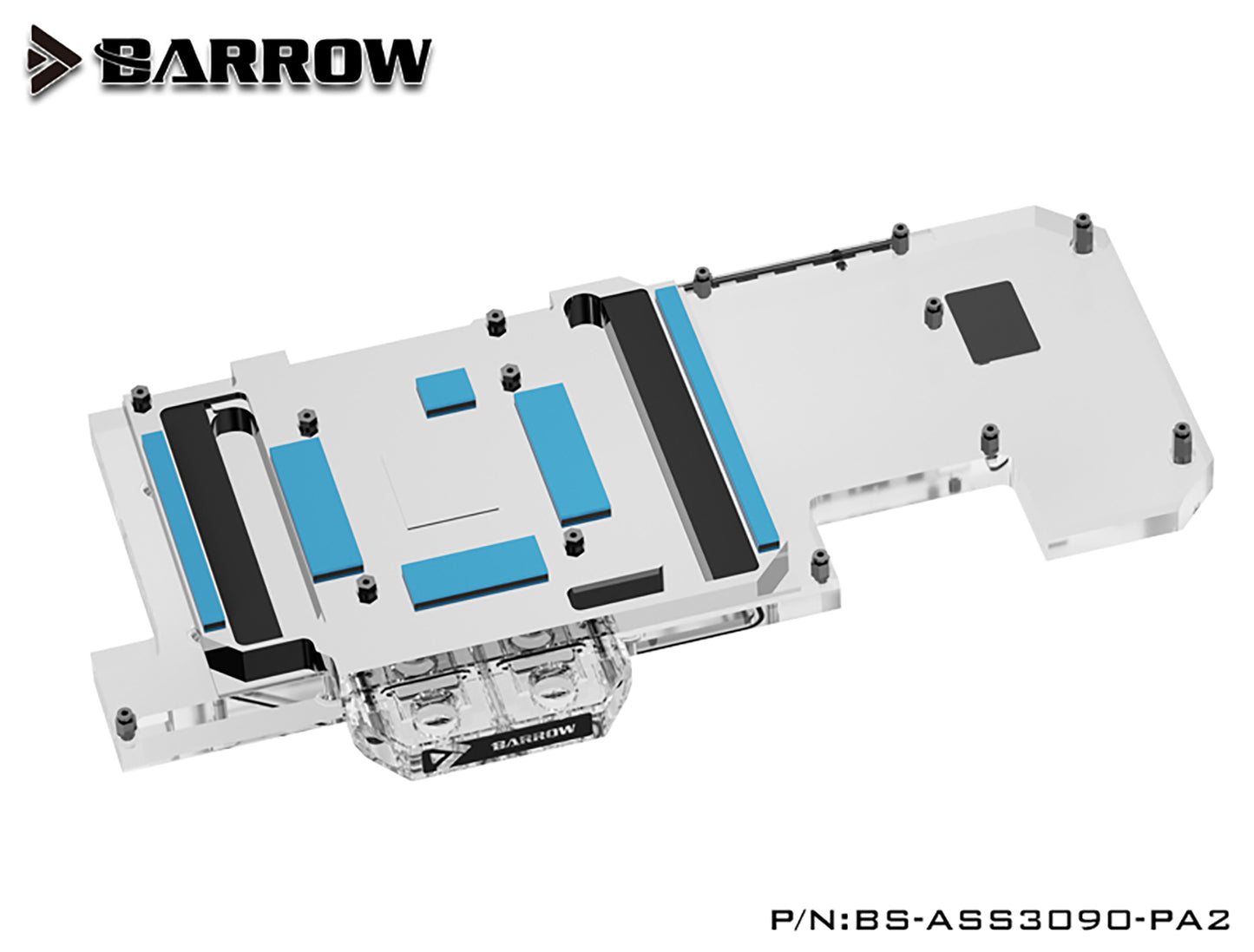 Barrow GPU Water Block Cooling Backplane for ASUS ROG STRIX RTX 3090 3080 GAMING, Water cooled Backplate , BS-ASS3090-PA2