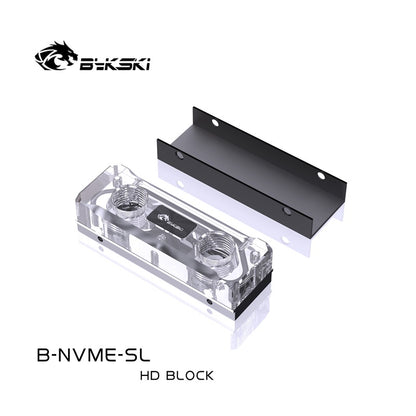 Bykski M.2 Ssd Full Acrylic Water Cooling Block Using For Solid State Drive Hard Disk Radiator, B-NVME-SL