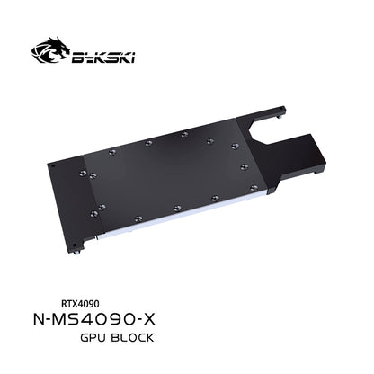 Bykski GPU Water Block For MSI RTX 4090, High Heat Resistance Material POM + Full Metal Construction With Backplate PC Water Cooling Cooler, N-MS4090-X