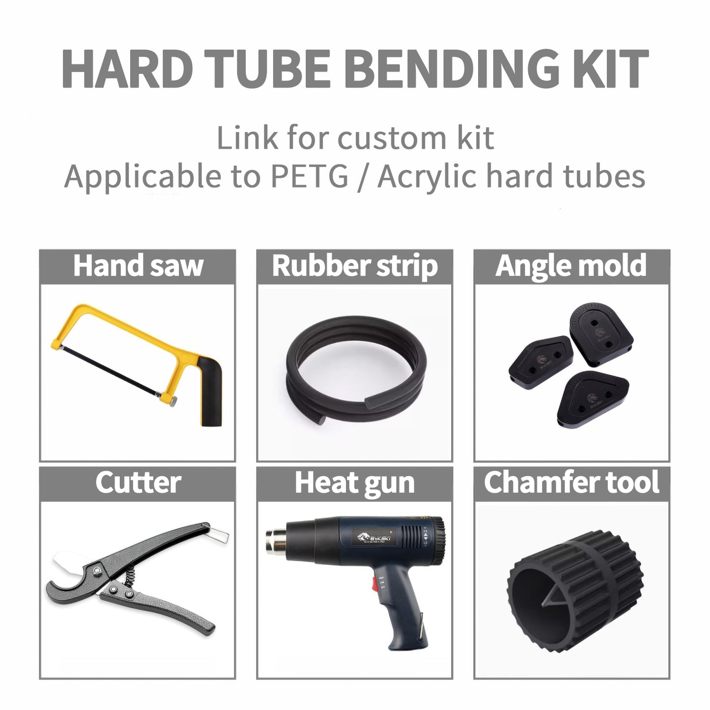 Bykski Hard Tube Bending Kit, Custom Kit For OD 12/14/16mm Rigid Tube, Applicable To PETG / Acrylic Tubing.