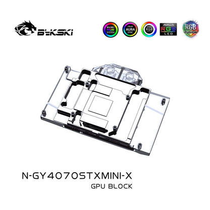 Bykski GPU Water Block For Gainward GeForce RTX 4070 Super, Full Cover With Backplate PC Water Cooling Cooler, N-GY4070STXMINI-X