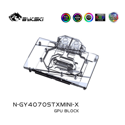 Bykski GPU Water Block For Gainward GeForce RTX 4070 Super, Full Cover With Backplate PC Water Cooling Cooler, N-GY4070STXMINI-X