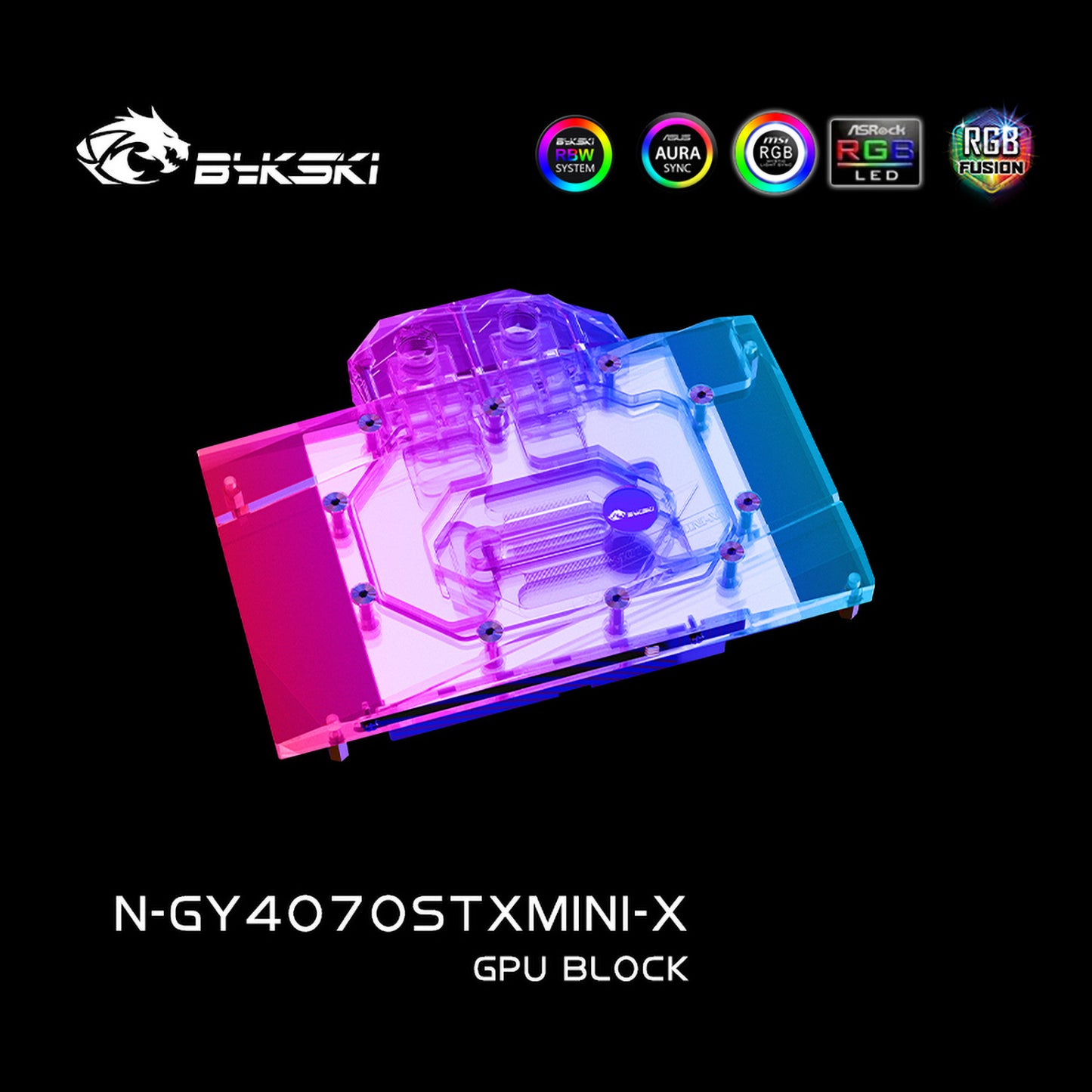 Bykski GPU Water Block For Gainward GeForce RTX 4070 Super, Full Cover With Backplate PC Water Cooling Cooler, N-GY4070STXMINI-X