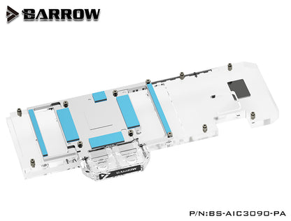 Barrow 3090 GPU Block Full Cover Graphics Card Water Cooling Blocks, For ZOTAC RTX 3090 TQ OC, BS-AIC3090-PA2