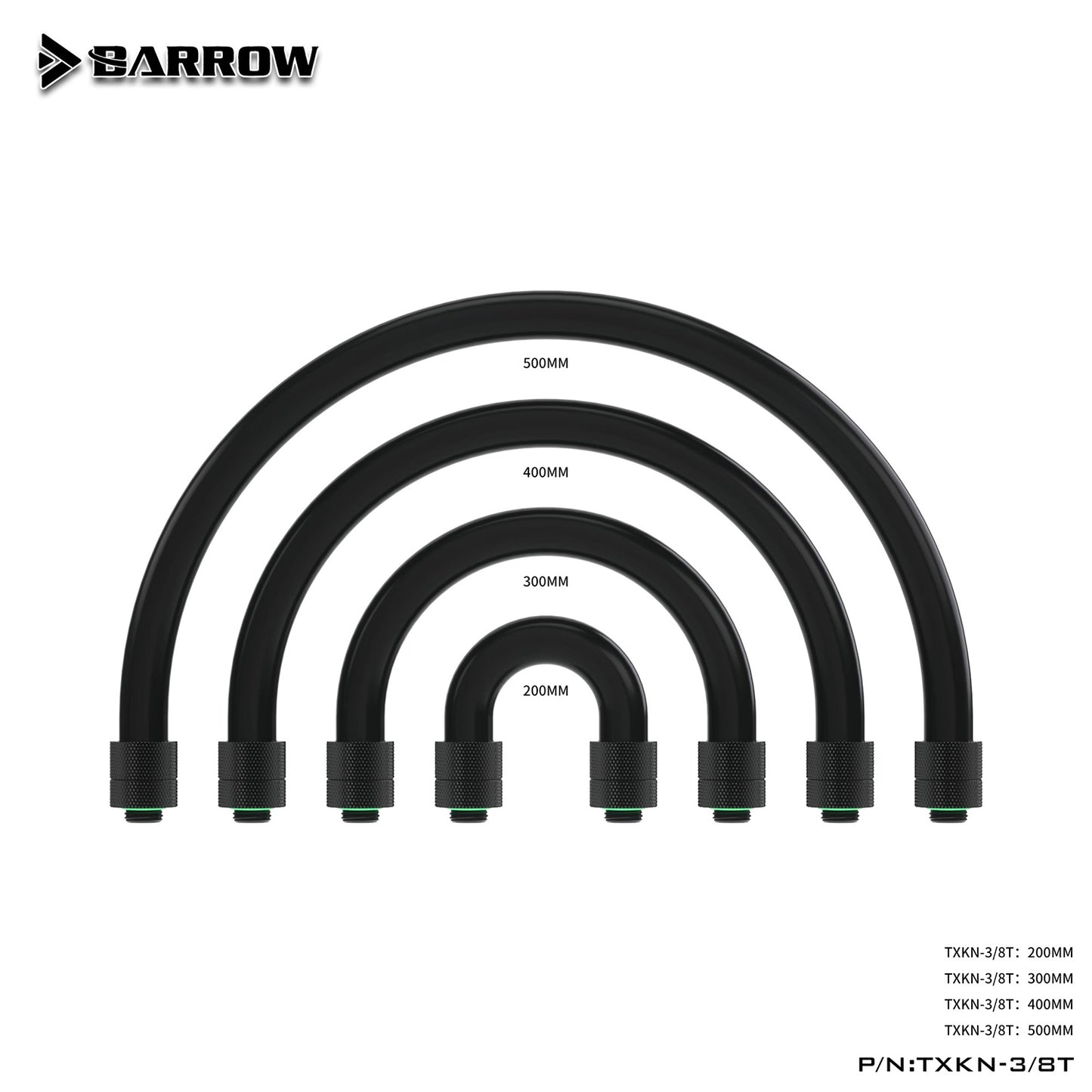 Barrow Soft Tube, 10X13 10x16mm, Hose For Computer Water Cooling System, CPU GPU Cooler Tube, TXKN-3/8T TXKN-3/8H01T