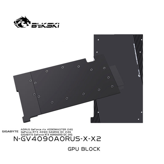 Bykski GPU Water Block For Gigabyte Aorus RTX 4090 Master 24G / Gaming OC 24G, High Heat Resistance Material POM + Full Metal Construction With Backplate PC Water Cooling Cooler, N-GV4090AORUS-X-V2