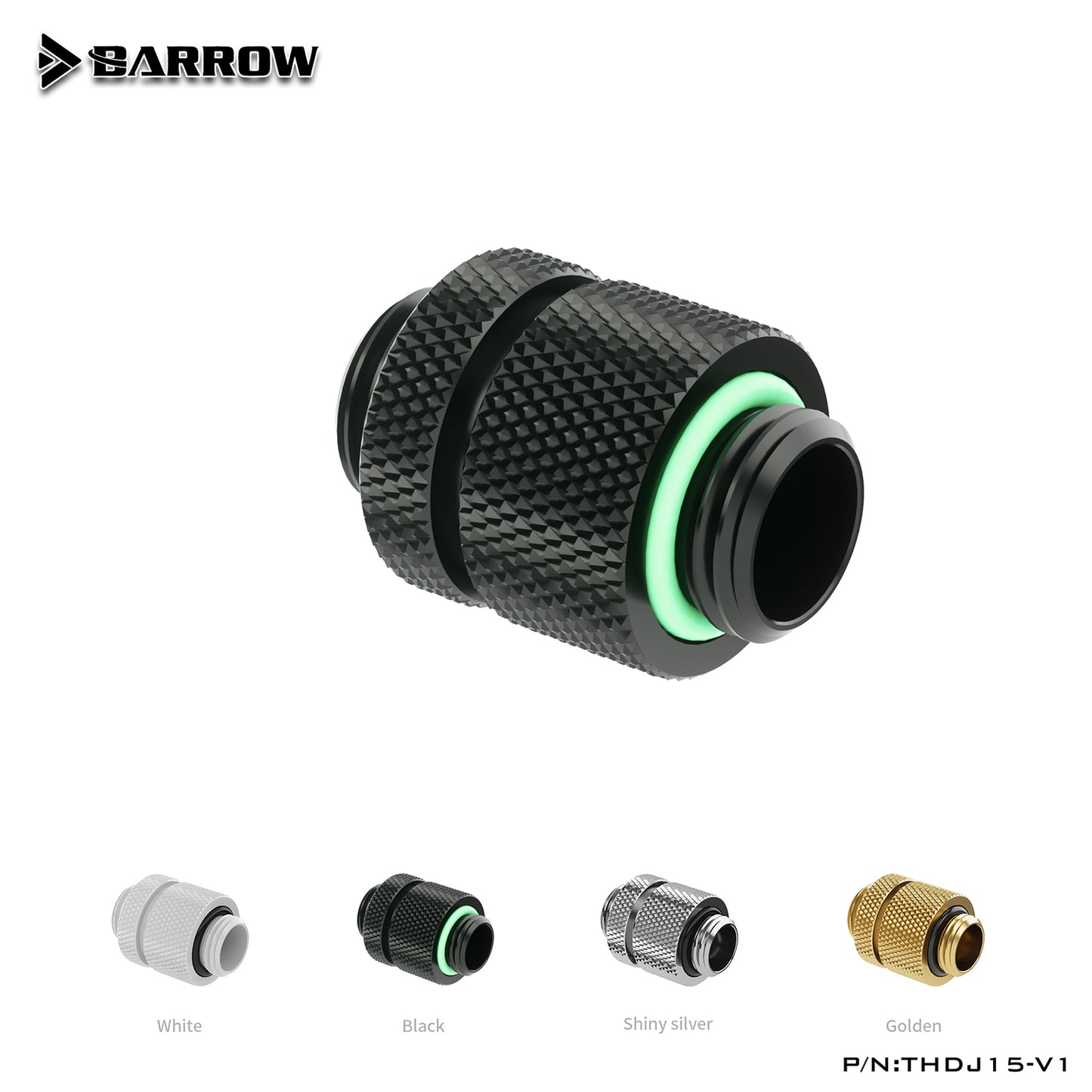 Barrow Blanc Noir Argent Or G1/4" Connecteurs rotatifs mâle à mâle / Extender (15-16,5 mm) Système de refroidissement par eau PC THDJ15-V1