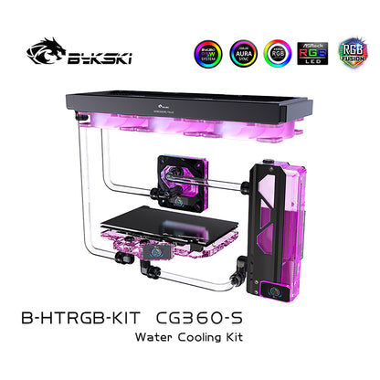 Kit de refroidissement par eau Bykski, kit de tube dur ensemble complet de blocs GPU Intel / AMD pour système de refroidissement d'ordinateur lecteur Super PC, B-HTRGB-KIT