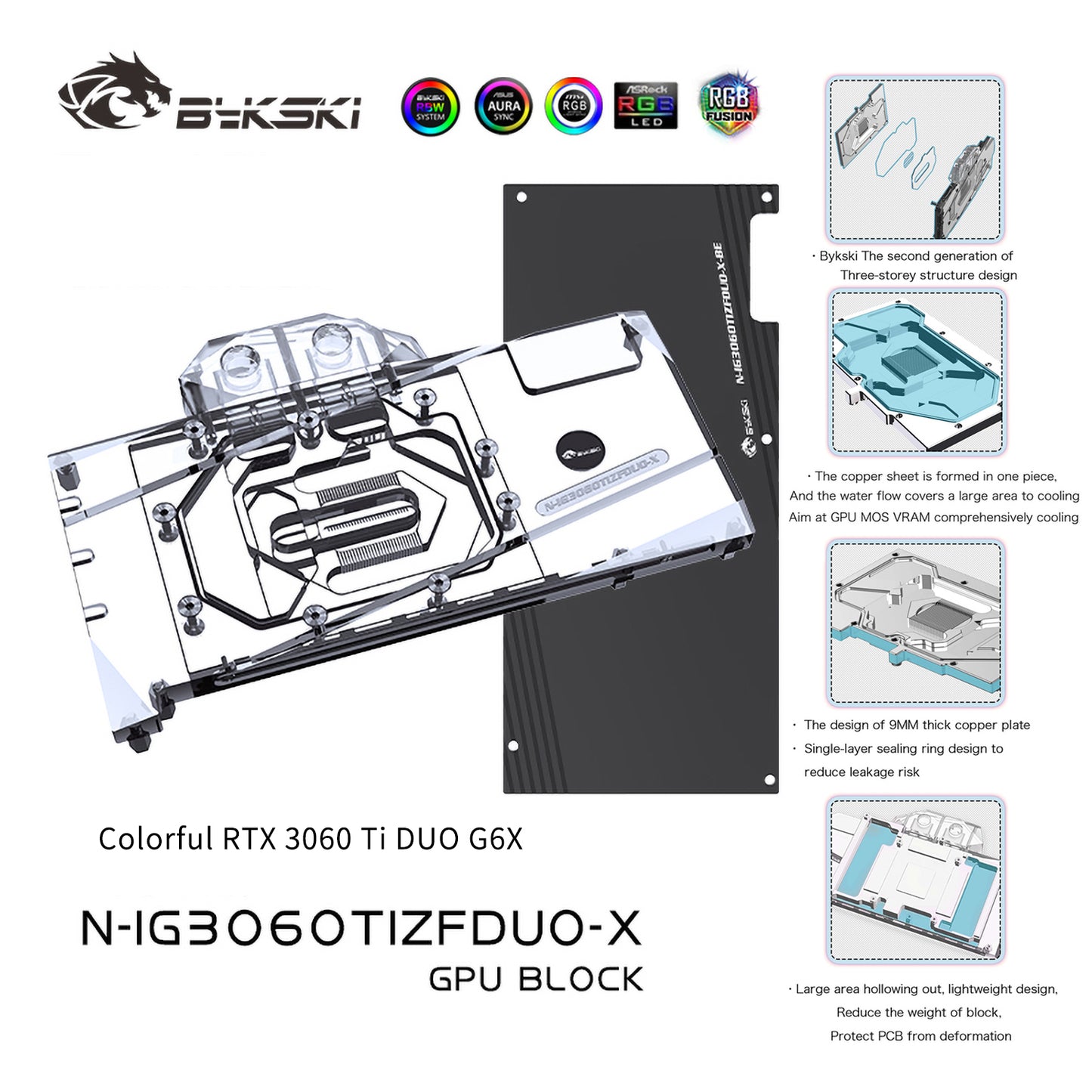 Bloc GPU Bykski pour Sapphire Radeon RX 6900XT 16GB NITRO + édition spéciale couverture complète refroidisseur de refroidissement par eau GPU A-SP6900XTSE-X 