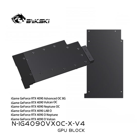 Bykski GPU Block For Colorful RTX 4090 D, High Heat Resistance Material POM + Full Metal Construction, With Backplate Full Cover GPU Water Cooling Cooler Radiator Block, N-IG4090VXOC-X-V4