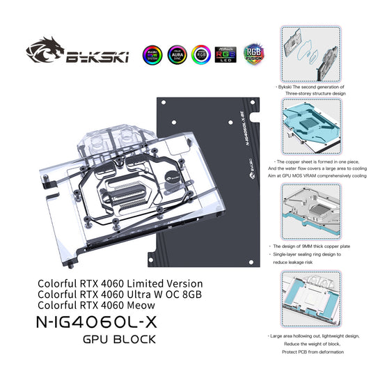 Bykski GPU Water Block For Gigabyte RTX 4080 Super Gaming OC 16G, Full Cover With Backplate PC Water Cooling Cooler, N-IG4060L-X