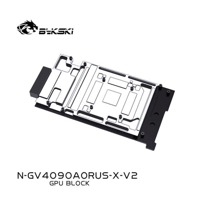 Bykski GPU Water Block For Gigabyte Aorus RTX 4090 Master 24G / Gaming OC 24G, High Heat Resistance Material POM + Full Metal Construction With Backplate PC Water Cooling Cooler, N-GV4090AORUS-X-V2