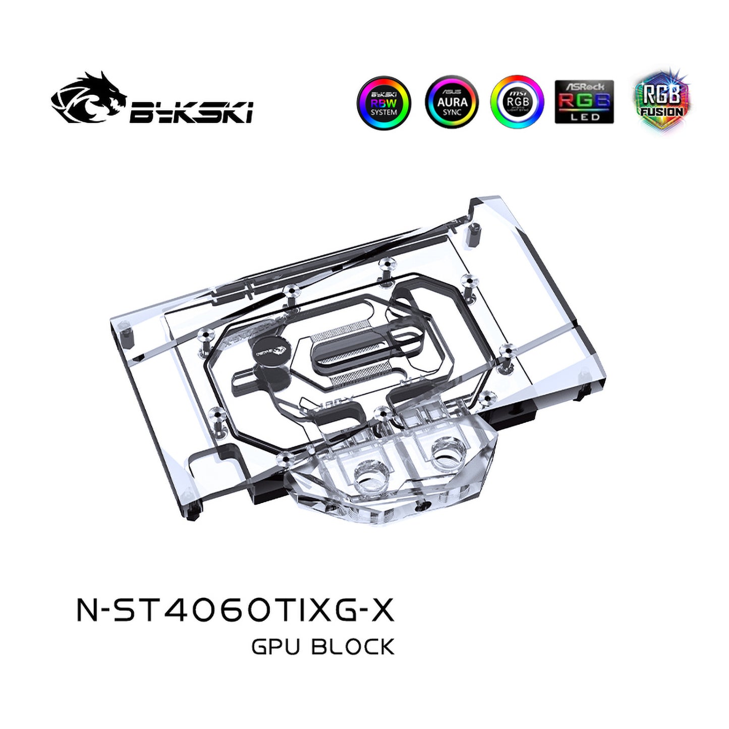 Bykski GPU Water Block For Zotac RTX 4060 Ti-8GB X-GAMING OC, Full Cover With Backplate PC Water Cooling Cooler, N-ST4060TIXG-X