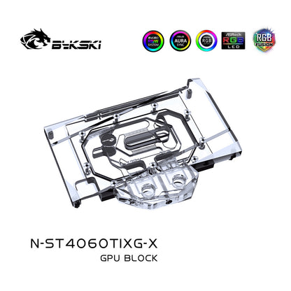 Bykski GPU Water Block For Zotac RTX 4060 Ti-8GB X-GAMING OC, Full Cover With Backplate PC Water Cooling Cooler, N-ST4060TIXG-X