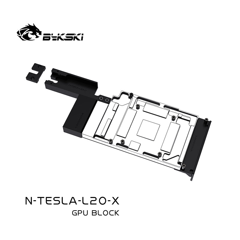 Bykski GPU Block For NVIDIA TESLA L20, High Heat Resistance Material POM + Full Metal Construction, Full Cover GPU Water Cooling Cooler Radiator Block, N-TESLA-L20-X