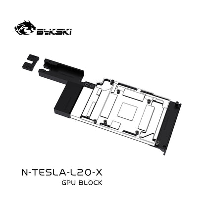 Bykski GPU Block For NVIDIA TESLA L20, High Heat Resistance Material POM + Full Metal Construction, Full Cover GPU Water Cooling Cooler Radiator Block, N-TESLA-L20-X