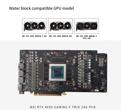 Barrow GPU Water Block For MSI RTX 4090 Suprim X 24G/Suprim 24G/Gaming X Trio 24G, Full Cover With Backplate PC Water Cooling Cooler, BS-MSG4090M-PA