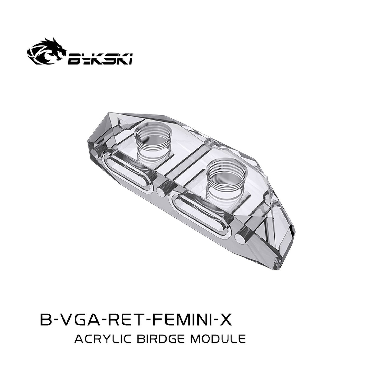 Bykski Change GPU Block Small Bridge, Transparent Acrylic Bridge, For Bykski's GPU Water Block Refit, B-VGA-RET-FEMINI-X