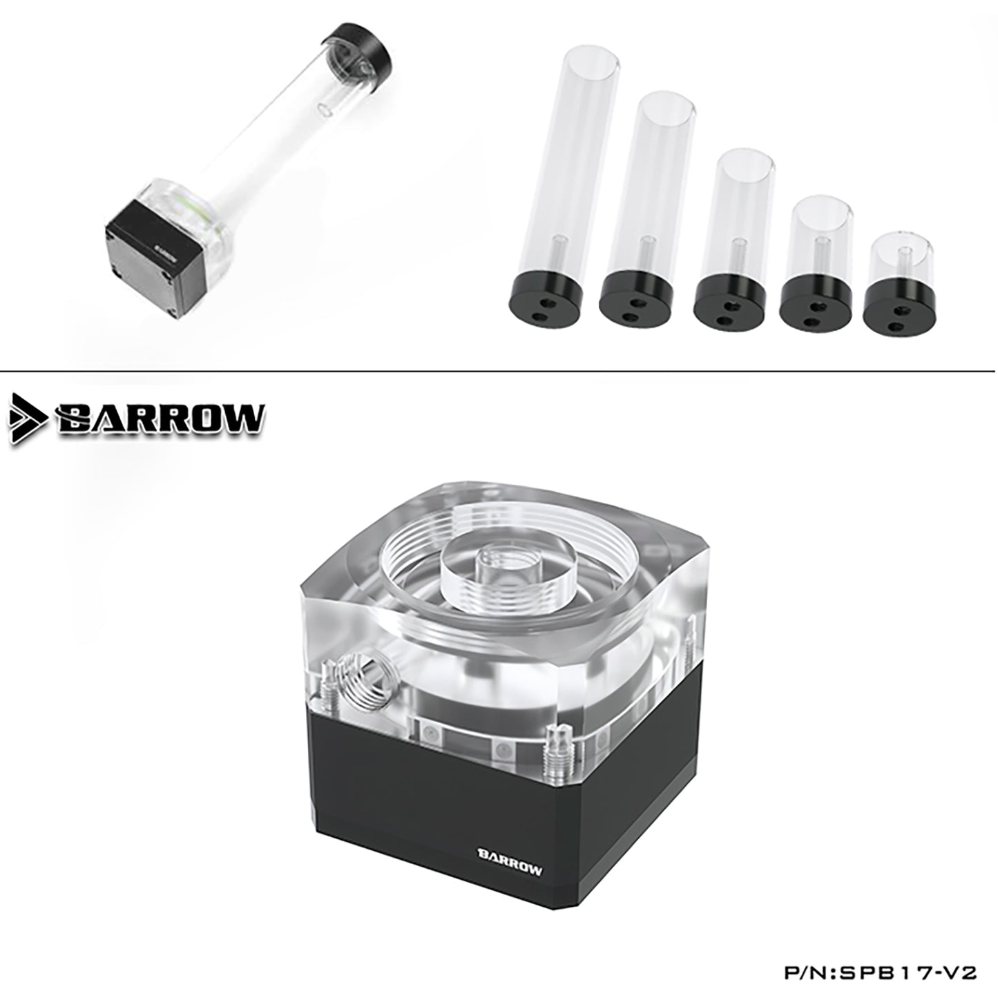 Barrow 17W PWM Combination Pumps, LRC 2.0, Wite Reservoirs, Need Combination With Reservoir To Use, SPB17-V2