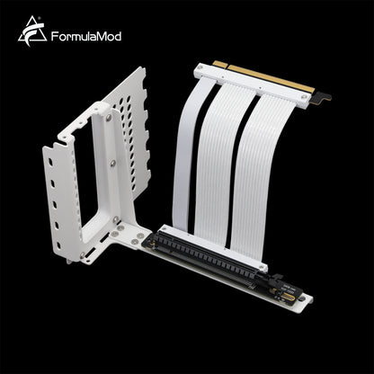 FormulaMod PCIe 4.0 Riser Cable Vertical Bracket Kit, Graphics Card Extension Cord Adapter With 90° Angle, Metal Vertical Install Holder, Fm-XKYCX