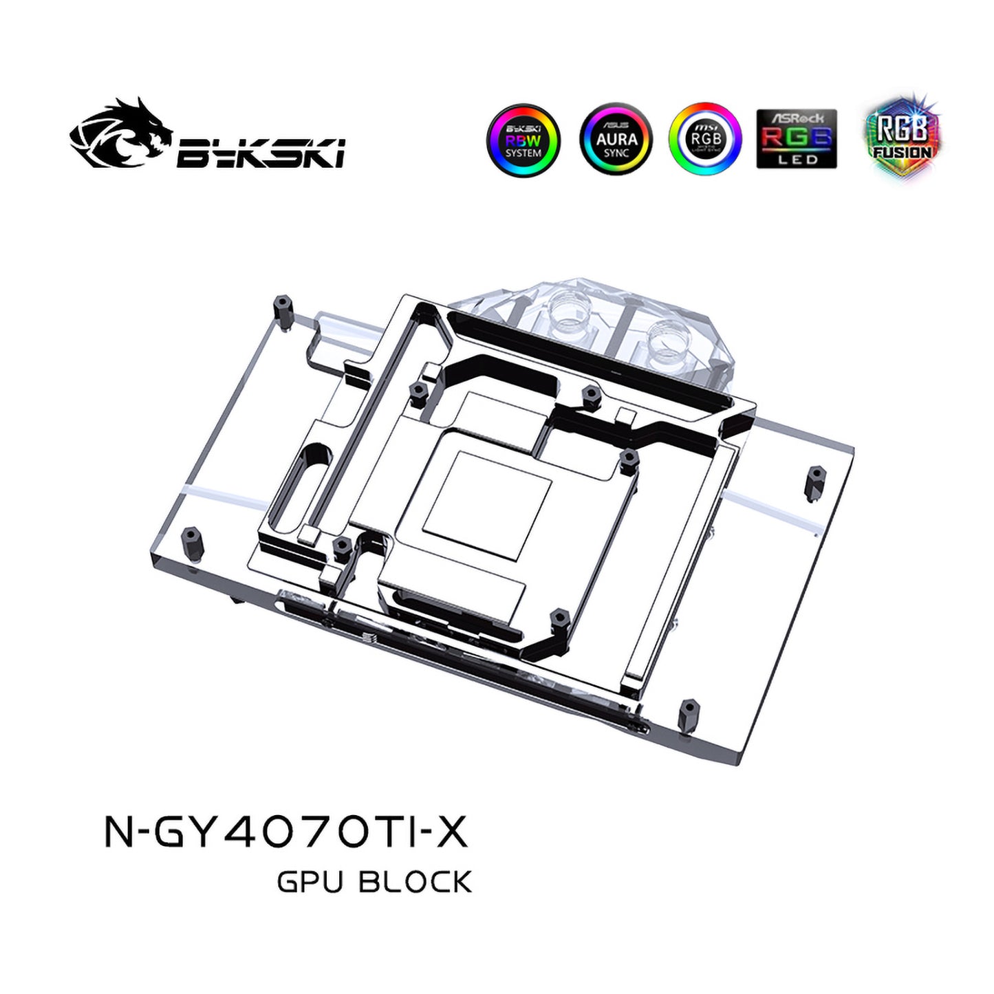 Bykski GPU Water Block For Galax GeForce RTX 4070 Ti Overseas Edition, Full Cover With Backplate PC Water Cooling Cooler,N-GY4070TI-X