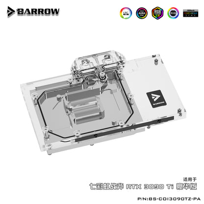 Barrow 3090 GPU Water Block For Colorful BATTLE AX 3090 Ti, Full Cover 5v ARGB GPU Cooler, BS-COI3090TZ-PA