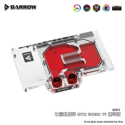 Barrow 3090 GPU Water Block For Colorful BATTLE AX 3090 Ti, Full Cover 5v ARGB GPU Cooler, BS-COI3090TZ-PA