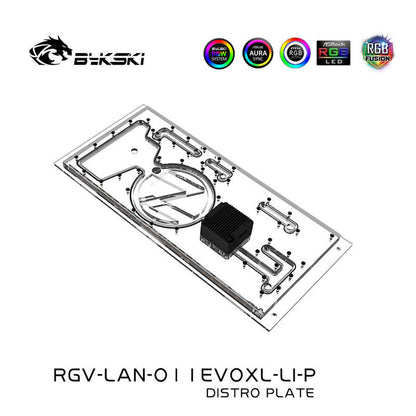 Bykski Front Distro Plate For Lian Li O11 EVO XL Case, 5V A-RGB Acrylic Waterway Board, Complete Kit For Water Cooling Loop, RGV-LAN-O11EVOXL-LI-P