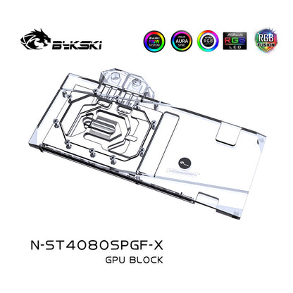 Bykski GPU Water Block For Zotac RTX 4080 Super-16GB PGF OC, Full Cover With Backplate PC Water Cooling Cooler, N-ST4080SPGF-X