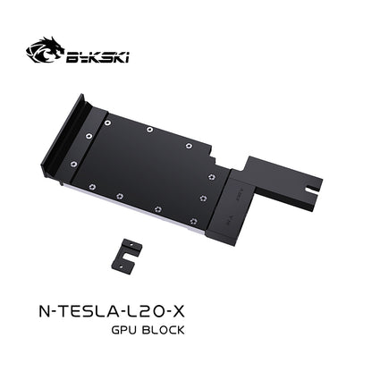 Bykski GPU Block For NVIDIA TESLA L20, High Heat Resistance Material POM + Full Metal Construction, Full Cover GPU Water Cooling Cooler Radiator Block, N-TESLA-L20-X