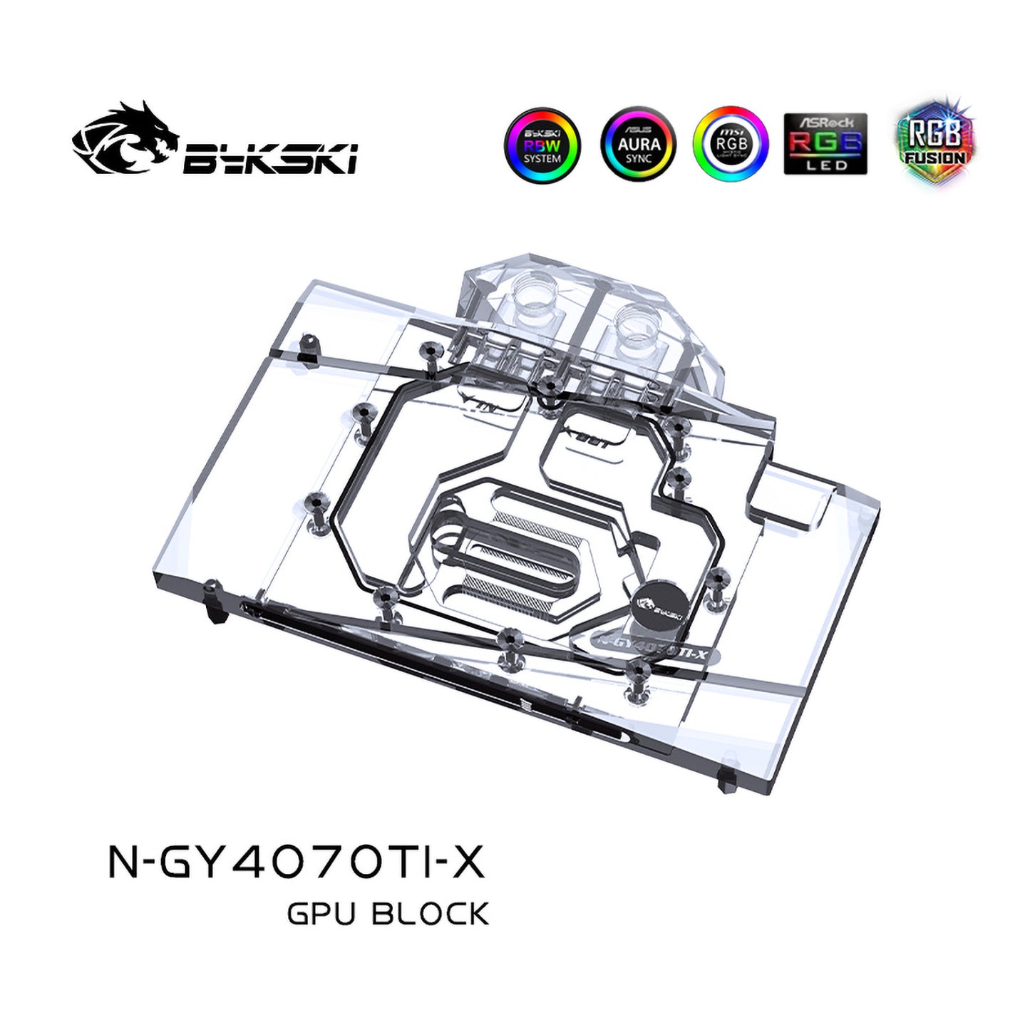 Bykski GPU Water Block For Galax GeForce RTX 4070 Ti Overseas Edition, Full Cover With Backplate PC Water Cooling Cooler,N-GY4070TI-X