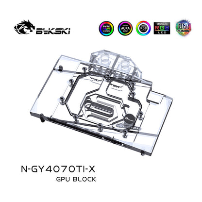 Bykski GPU Water Block For Galax GeForce RTX 4070 Ti Overseas Edition, Full Cover With Backplate PC Water Cooling Cooler,N-GY4070TI-X