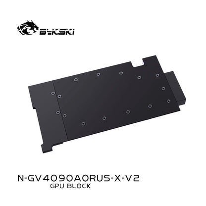 Bykski GPU Water Block For Gigabyte Aorus RTX 4090 Master 24G / Gaming OC 24G, High Heat Resistance Material POM + Full Metal Construction With Backplate PC Water Cooling Cooler, N-GV4090AORUS-X-V2