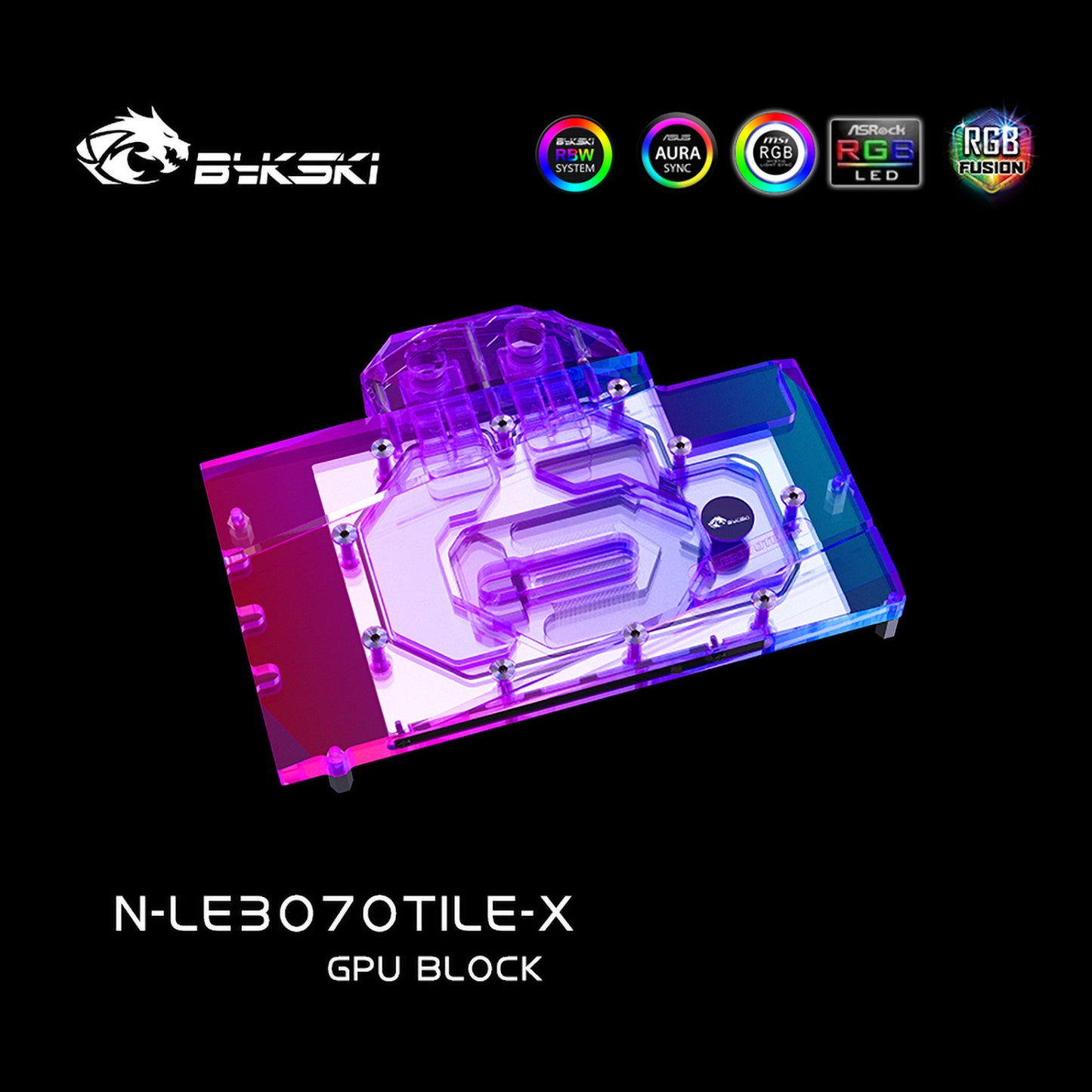 Bykski GPU block For Leadtek RTX3070Ti LIFE ES, Full Cover Graphics Card Water Cooling Block, N-LE3070TILE-X