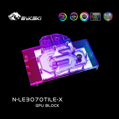 Bykski GPU block For Leadtek RTX3070Ti LIFE ES, Full Cover Graphics Card Water Cooling Block, N-LE3070TILE-X