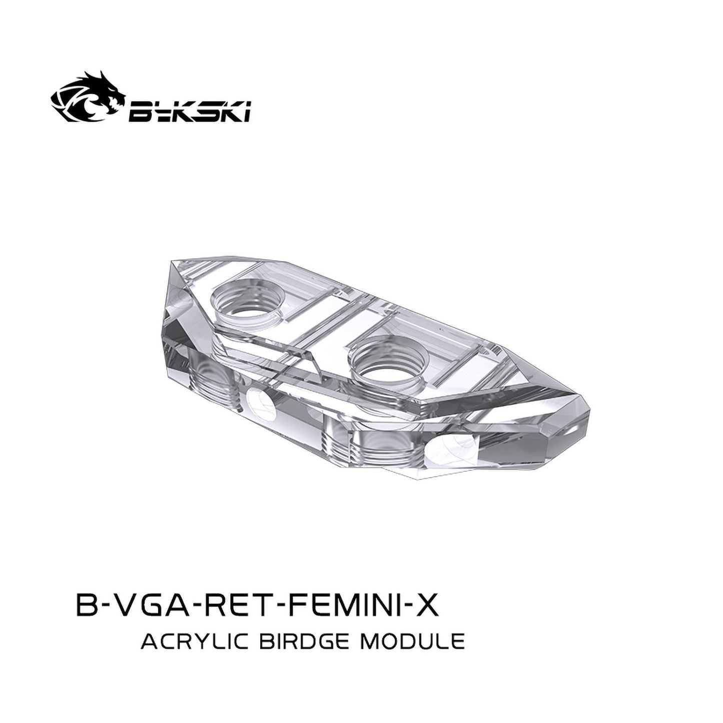 Bykski Change GPU Block Small Bridge, Transparent Acrylic Bridge, For Bykski's GPU Water Block Refit, B-VGA-RET-FEMINI-X