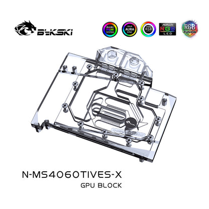 Bykski GPU Water Block For MSI GeForce RTX™ 4060 Ti, Full Cover With Backplate PC Water Cooling Cooler, N-MS4060TIVES-X