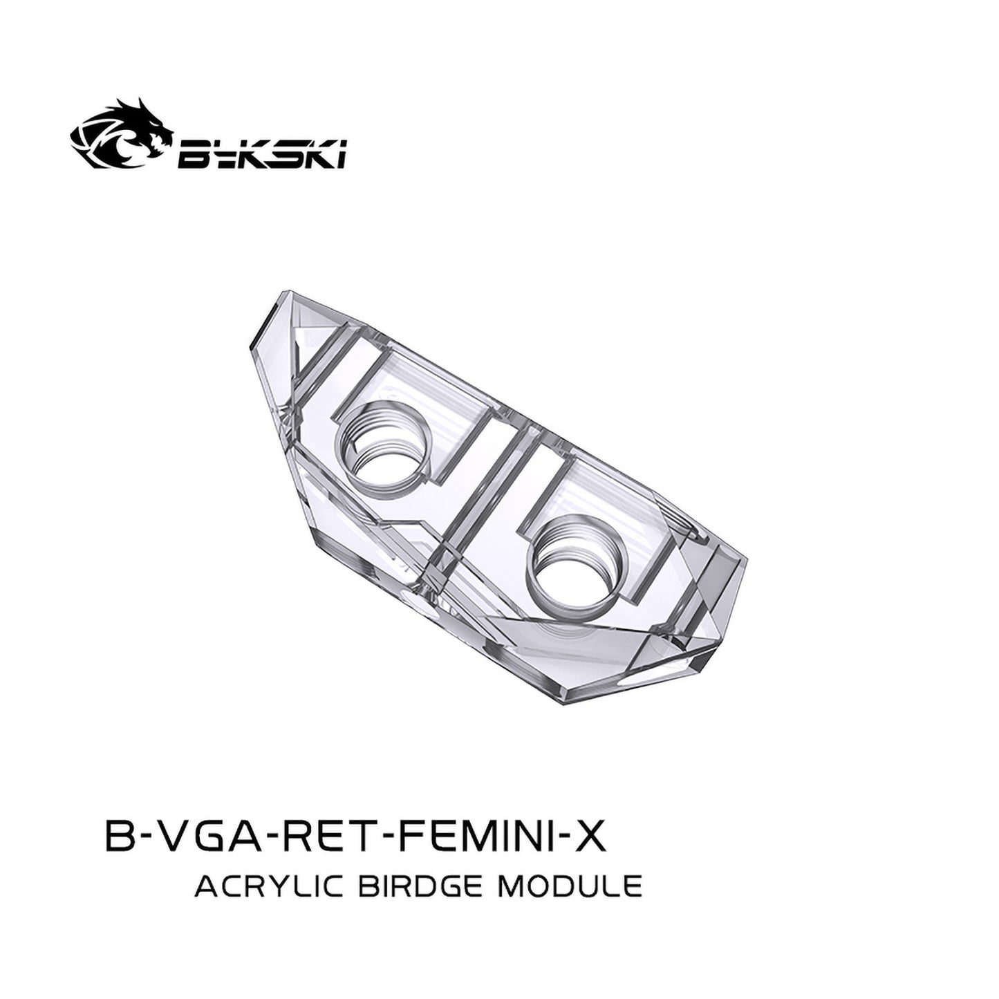 Bykski Change GPU Block Small Bridge, Transparent Acrylic Bridge, For Bykski's GPU Water Block Refit, B-VGA-RET-FEMINI-X