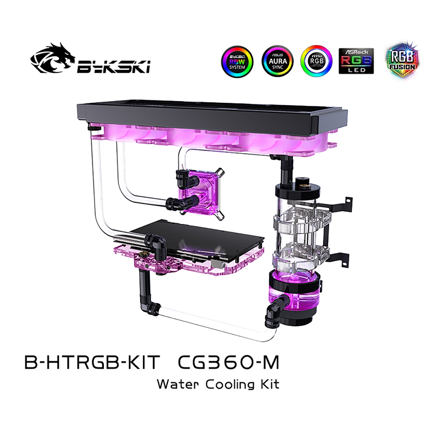 Kit de refroidissement par eau Bykski, kit de tube dur ensemble complet de blocs GPU Intel / AMD pour système de refroidissement d'ordinateur lecteur Super PC, B-HTRGB-KIT