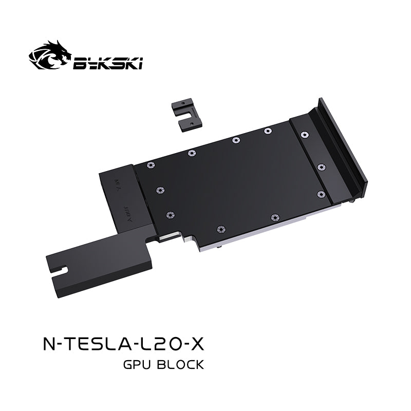 Bykski GPU Block For NVIDIA TESLA L20, High Heat Resistance Material POM + Full Metal Construction, Full Cover GPU Water Cooling Cooler Radiator Block, N-TESLA-L20-X